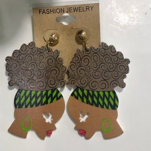 Jewelry - CUTE Afro Wooden Earrings Jewelry - CUTE Afro Wooden Earrings